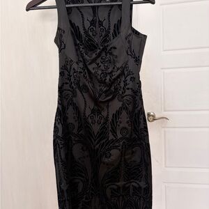 Dolce & Gabbana Black Patterned Midi Dress